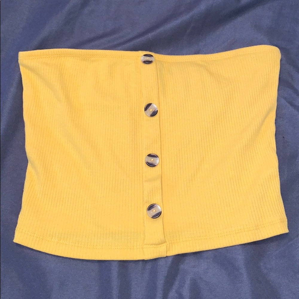 Yellow Tube Top with buttons